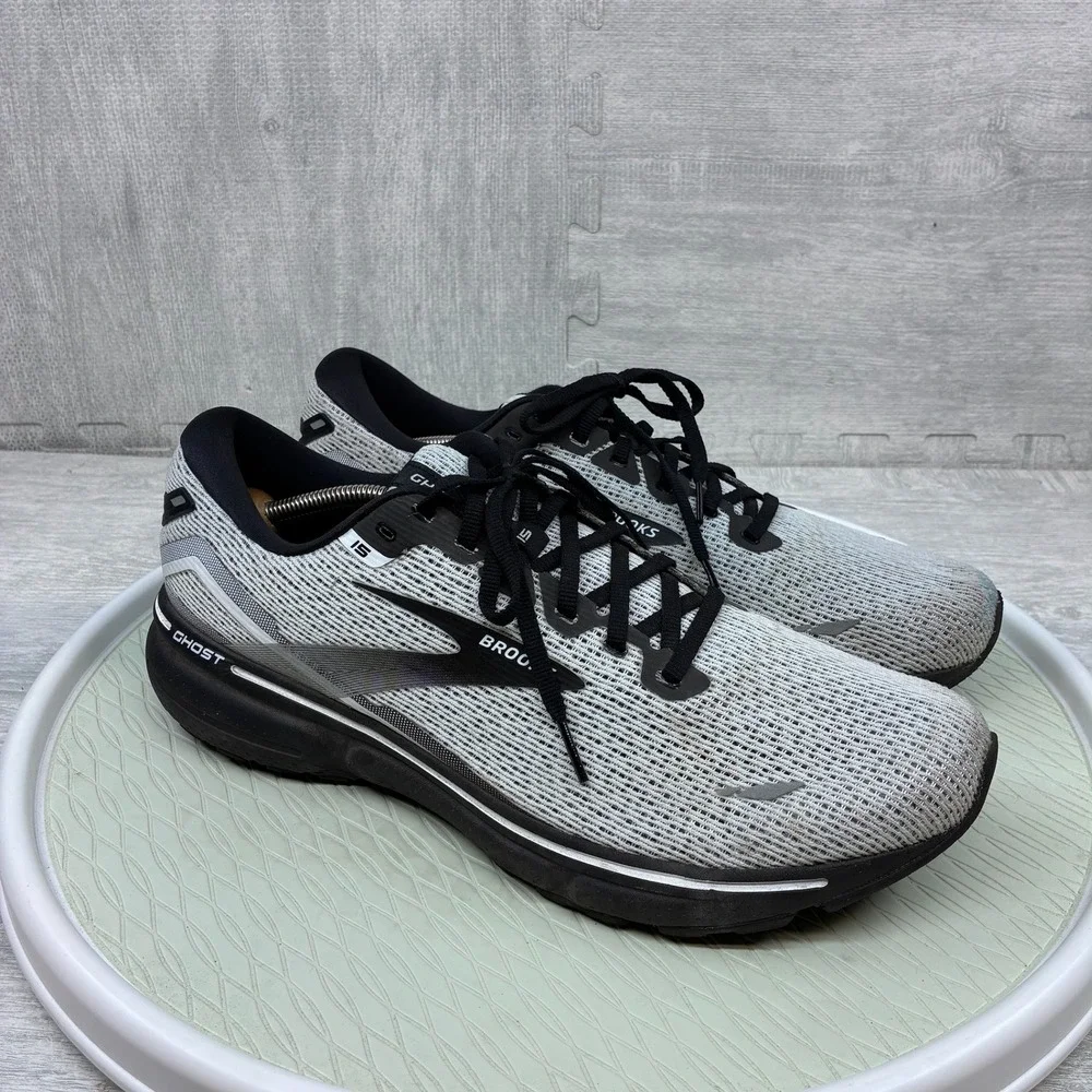 Brooks Ghost 15 Running Shoes Mens 14 Grey Mesh Athletic 1103931D121